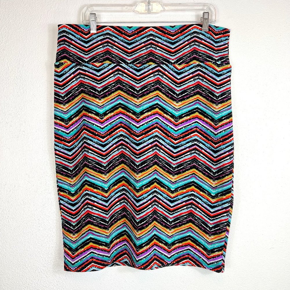 LULAROE CASSIE PENCIL SKIRT SIZE XL MULTICOLOR